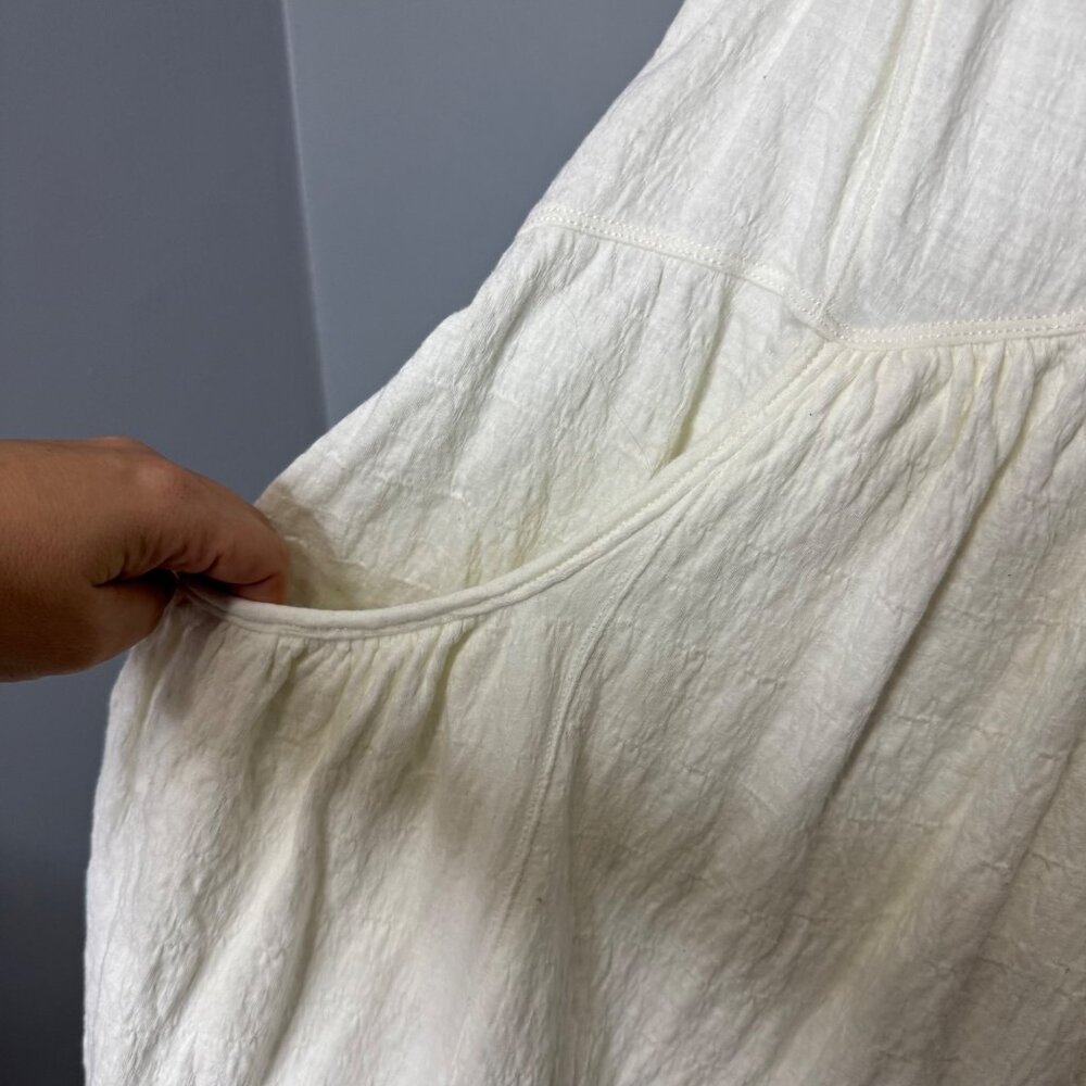 DAILY PRACTICE ANTHROPOLOGIE cream v back tank dress size S - Picture 2 of 7